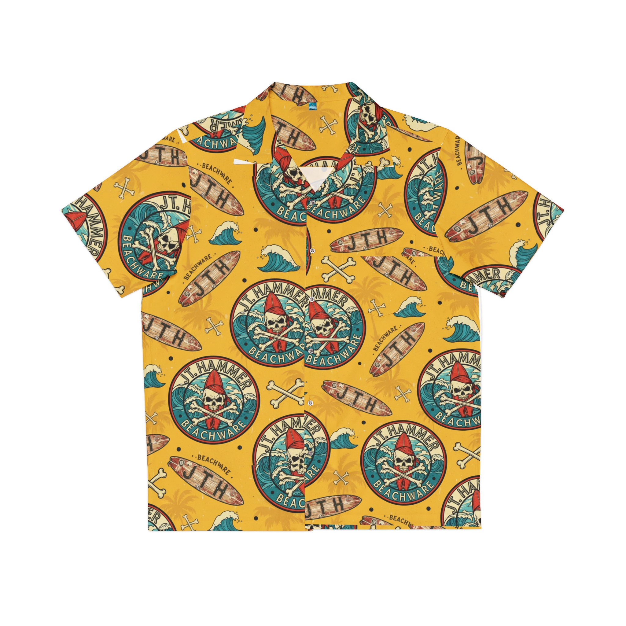 Vintage Skull Surf Hawaiian Shirt
